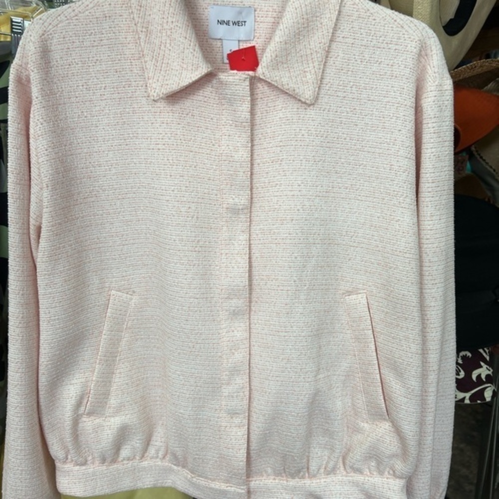 NWT Women's Nine West Pink Femme Bomber Jacket size S